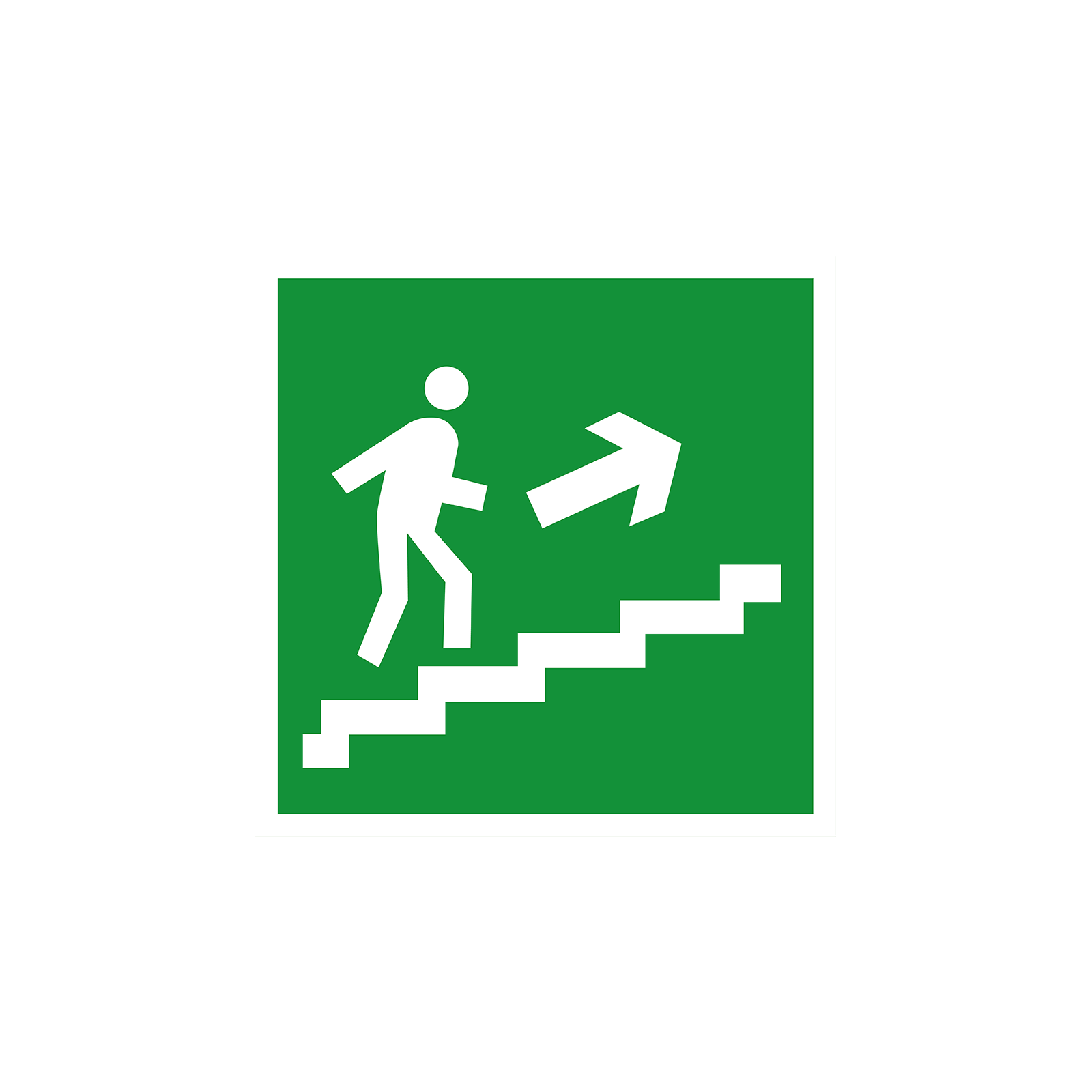 Пиктограмма наклейка эвакуационный знак ЭЗ 3030 Направление к эвакуационному выходу по лестнице вверх E15