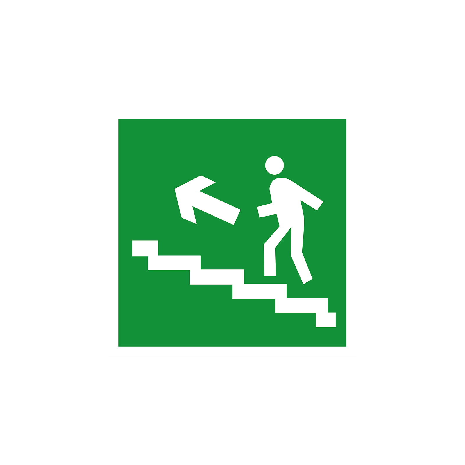 Пиктограмма наклейка эвакуационный знак ЭЗ 3030 Направление к эвакуационному выходу по лестнице вверх E16