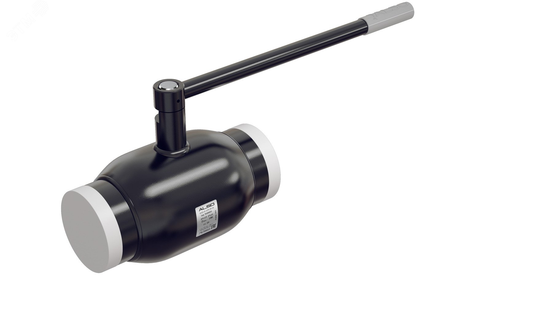 Изображение товара Кран шаровой приварной стандартнопроходной DN 100 PN 25 сталь 20