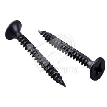 Изображение товара Саморез гипсокартон металл 3,5х35 черный, 1000 шт в ведре