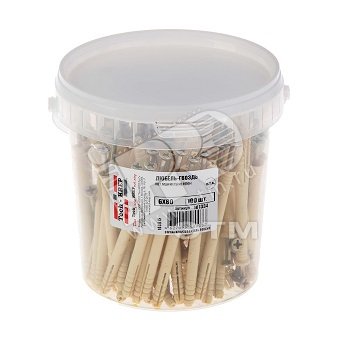 Изображение товара Дюбель-гвоздь 6х80 потайной бортик из нейлона и стали 100 шт