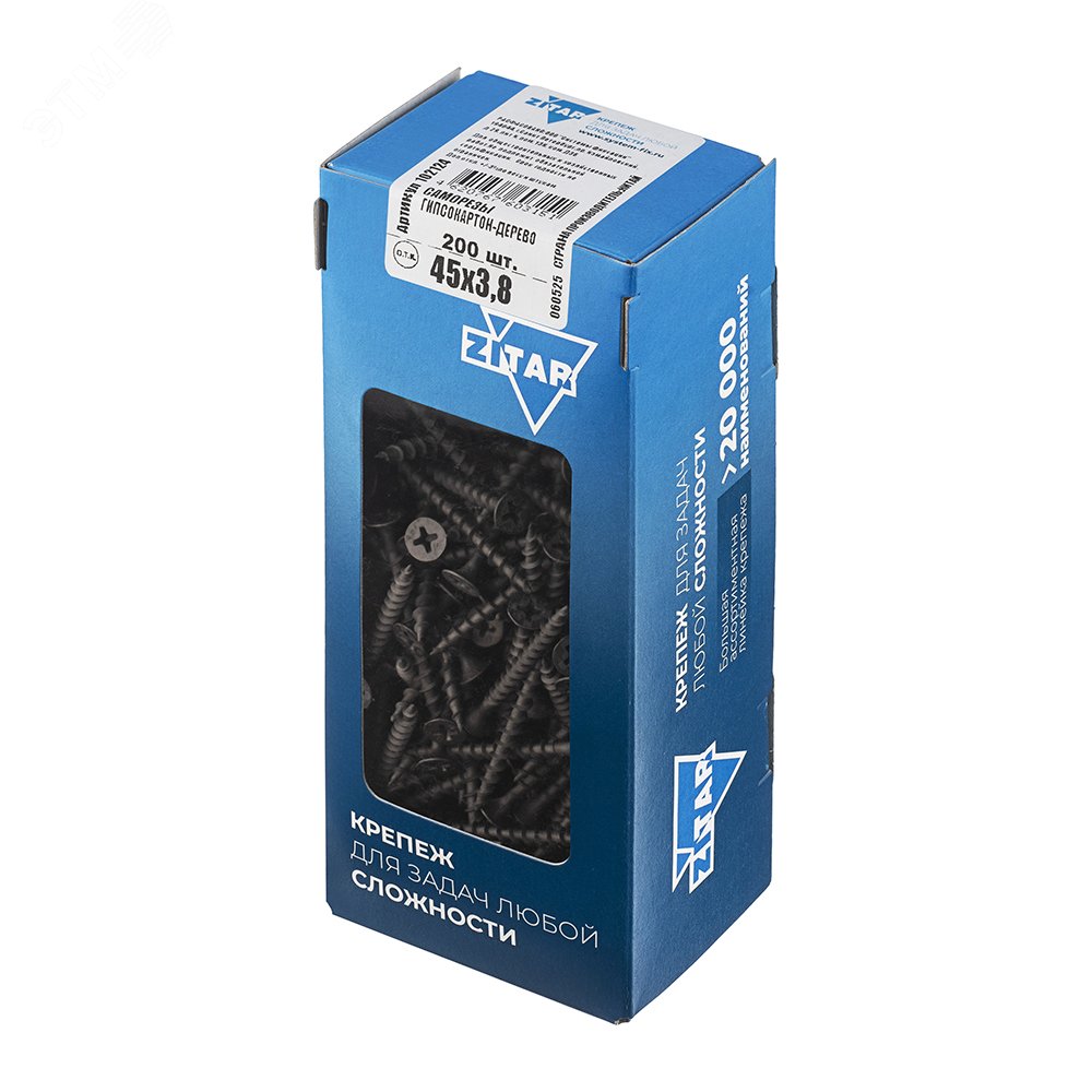 Изображение товара Саморез ШСГД 3.8х45 200 шт в упаковке для гипсокартона и дерева