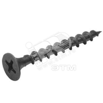 Изображение товара Саморез гипсокартон/металл 3,5х55 черный (200шт)