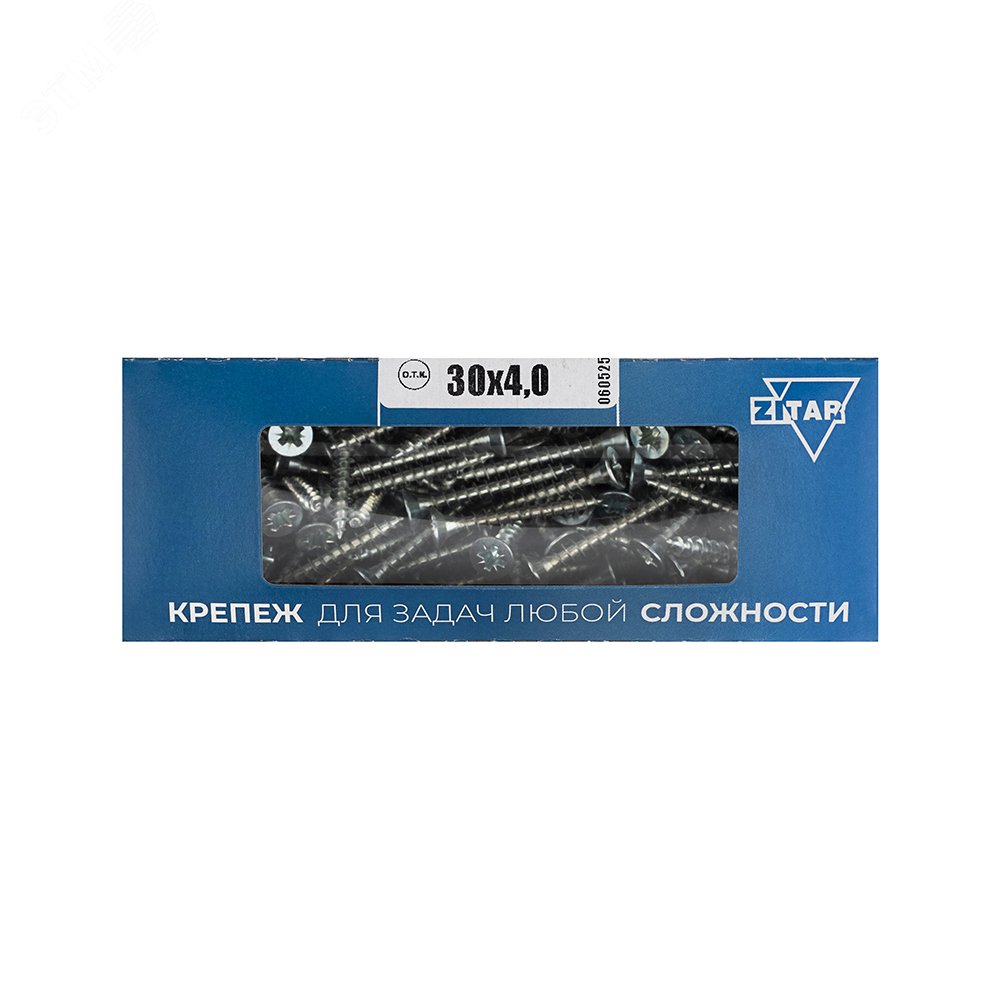 Изображение товара Универсальный цинкованный шуруп 4x30 с потайной головкой и PZ2 200 шт
