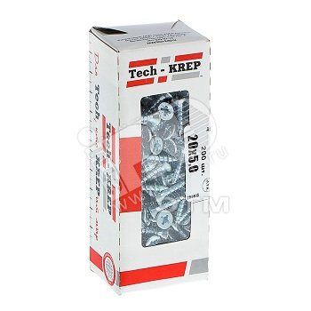 Изображение товара Шуруп универсальный 5х20 потайная головка, остроконечный, оцинкованный (200шт) - коробка (упак)