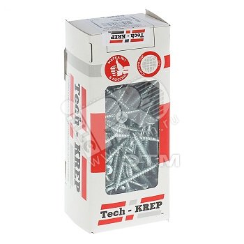 Изображение товара Шуруп универсальный 6х60 потайная головка, остроконечный, оцинкованный (100шт) - коробка (упак)