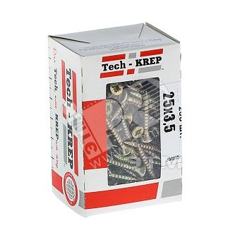 Изображение товара Шуруп универсальный 3,5х25 потайная головка, остроконечный, желтопассивированный (200шт) - коробка (упак)