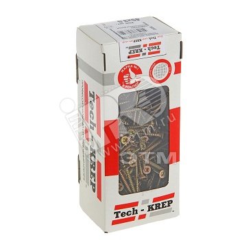 Изображение товара Шуруп универсальный 3,5х45 потайная головка, остроконечный, желтопассивированный (200шт) - коробка (упак)