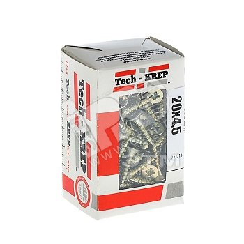 Изображение товара Шуруп универсальный 4,5х20 потайная головка, остроконечный, желтопассивированный (200шт) - коробка (упак)