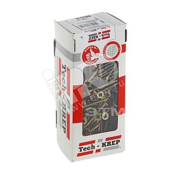 Изображение товара Шуруп универсальный 5х40 потайная головка, остроконечный, желтопассивированный (200шт) - коробка (упак)