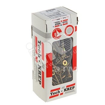 Изображение товара Шуруп универсальный 5х60 потайная головка, остроконечный, желтопассивированный (100шт) - коробка (упак)