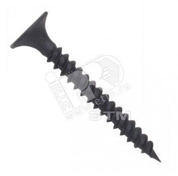 Изображение товара Саморез гипсокартон/металл 3,5х51 черный (18шт) - пакет (упак)
