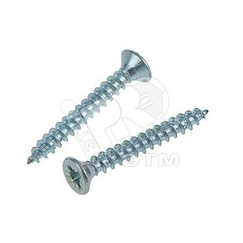 Изображение товара Шуруп универсальный 3х12 потайная головка, остроконечный, оцинкованный (40шт) - пакет (упак)