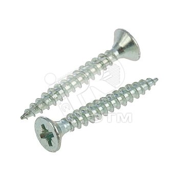 Изображение товара Шуруп универсальный 3,5х45 потайная головка, остроконечный, оцинкованный (9шт) - пакет (упак)