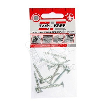 Изображение товара Шуруп универсальный 4,5х45 потайная головка, остроконечный, оцинкованный (10шт) - пакет (упак)