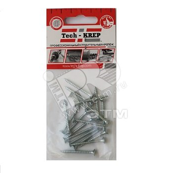 Изображение товара Шуруп универсальный 5х20 потайная головка, остроконечный, оцинкованный (16шт) - пакет (упак)