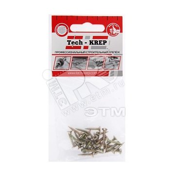 Изображение товара Шуруп универсальный 3х16 потайная головка, остроконечный, желтопассивированный (35шт) - пакет (упак)