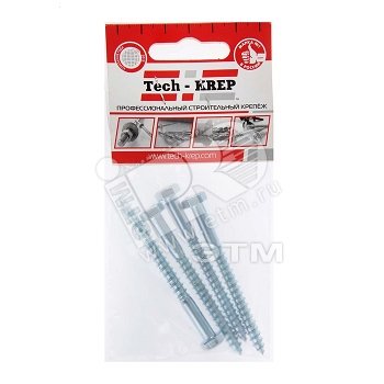 Изображение товара Шуруп DIN571 6х70 сантехнический, шестигранная головка (4шт) - пакет (упак)