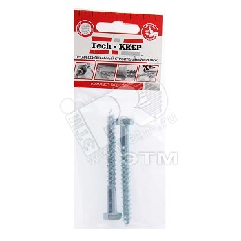 Изображение товара Шуруп DIN571 8х90 сантехнический, шестигранная головка (2шт) - пакет (упак)