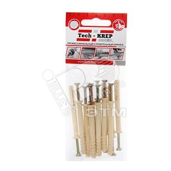 Изображение товара Дюбель-гвоздь 6х60 потайной бортик, нейлон (12шт) (упак)