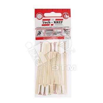 Изображение товара Дюбель-гвоздь 6х80 потайной бортик, нейлон (10шт) (упак)