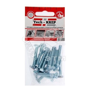 Изображение товара Болт DIN933 М6х35 шестигранная голова цинк резьба полная упак 16 шт