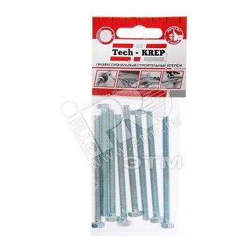 Изображение товара Болт DIN933 М6х80 с шестигранной головкой цинкованный упак 8 шт