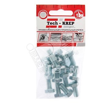 Изображение товара Болт DIN933 М8х16 шестигранная головка цинкованный 15 шт