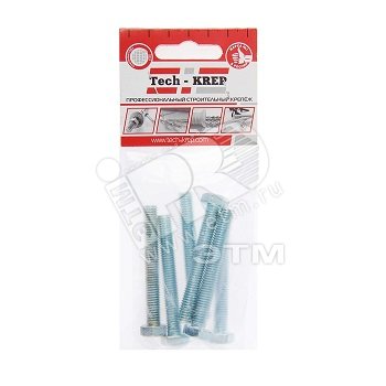 Изображение товара Болт DIN933 М8х60 шестигранная голова полная резьба оцинкованный (6 шт) (упак)