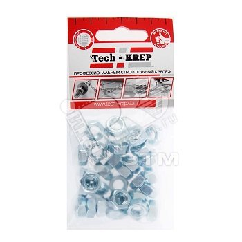 Изображение товара Гайка DIN 934 М8 шестигранная оцинкованная 35 штук в упаковке