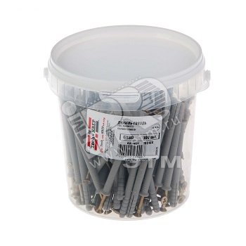 Изображение товара Дюбель-гвоздь 6x80 потайной бортик из полипропилена и стали, цинк, упаковка 100 шт