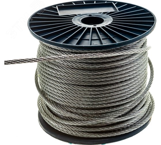 Изображение товара Стальной трос DIN 3055 6 мм 100 метров Tech-KREP для растяжки