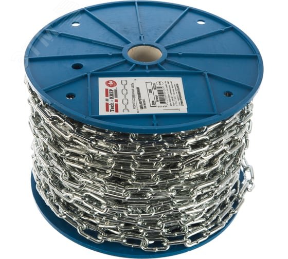 Изображение товара Цепь DIN766 4мм короткозвенная оцинкованная 40м - прочная и надежная стальная цепь Изображение товара Цепь DIN766 4мм короткозвенная оцинкованная 40м - прочная и надежная стальная цепь