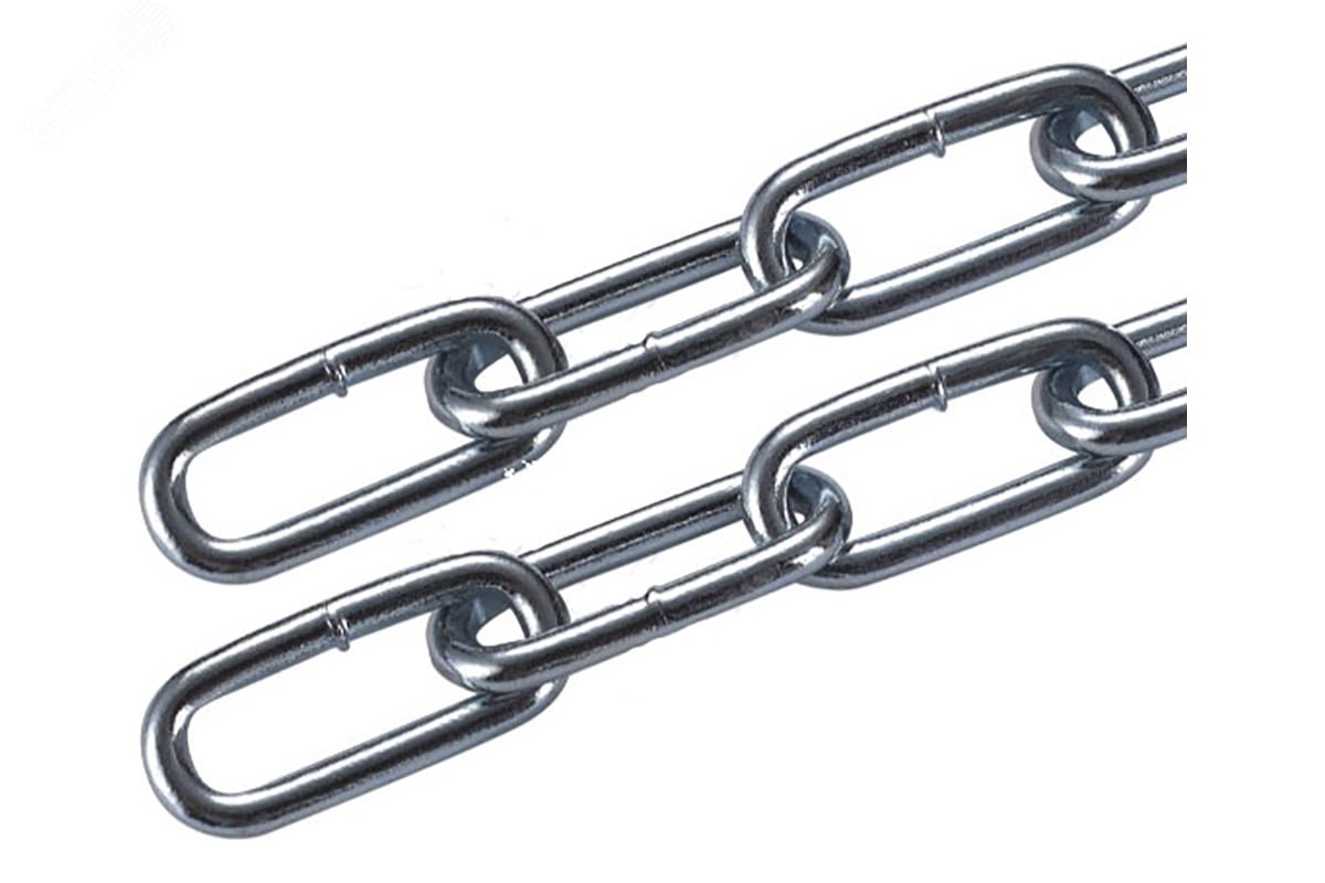 Изображение товара Цепь DIN763 2мм длиннозвенная оцинкованная 80м для промышленности