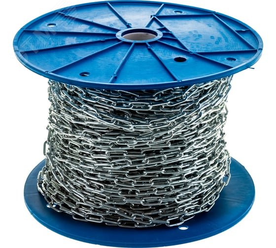 Изображение товара Цепь DIN766 2мм короткозвенная оцинкованная 80м для промышленности и хозяйственных нужд