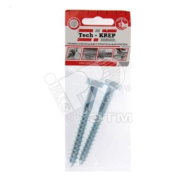 Изображение товара Шуруп DIN571 10х90 сантехнический, шестигранная головка (2шт) - пакет (упак)