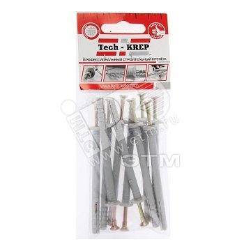 Изображение товара Дюбель-гвоздь 6х80 грибовидный бортик, полипропилен (10шт) (упак)