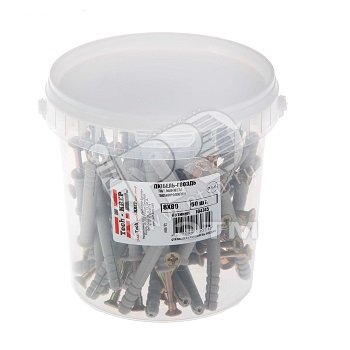 Изображение товара Дюбель-гвоздь 8х80 потайной бортик, полипропилен (50шт) (упак)