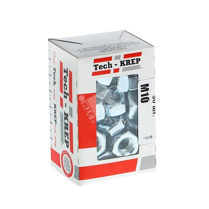 Изображение товара Гайка DIN934 М10 шестигранная оцинкованная (50 шт) (упак)