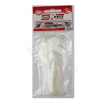 Изображение товара Хомут-стяжка 3.0х150 белый нейлон (10шт) (упак)