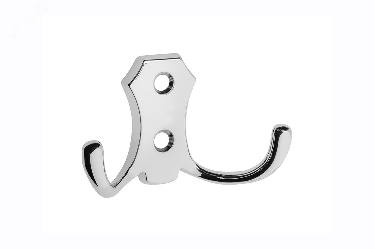 Изображение товара Крючок 2405, 2-х рожковый, хром (1 шт) - пакет Tech-Krep (упак)