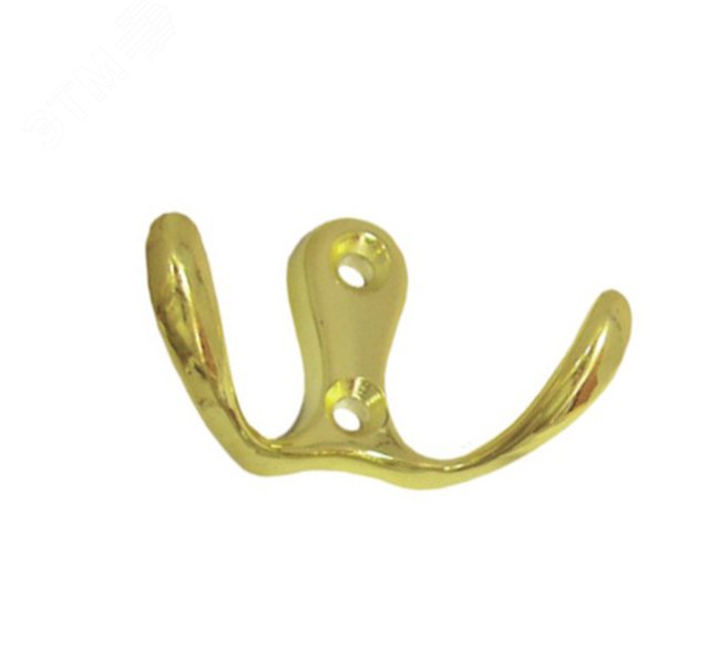 Изображение товара Крючок 207 2-х рожковый золото для организации пространства