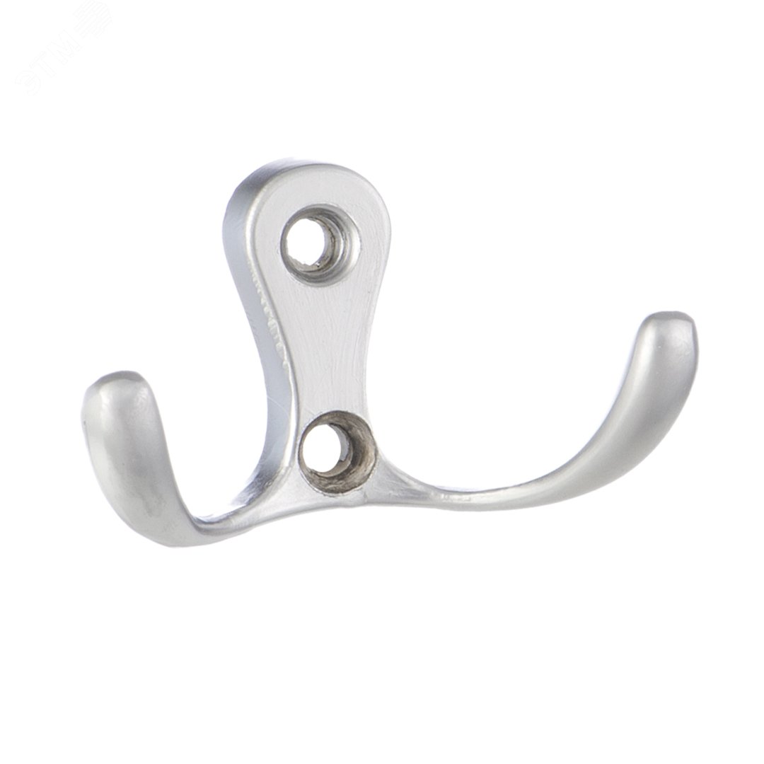 Изображение товара Крючок 207 2-х рожковый матовый хром от Tech-Krep надежное крепление