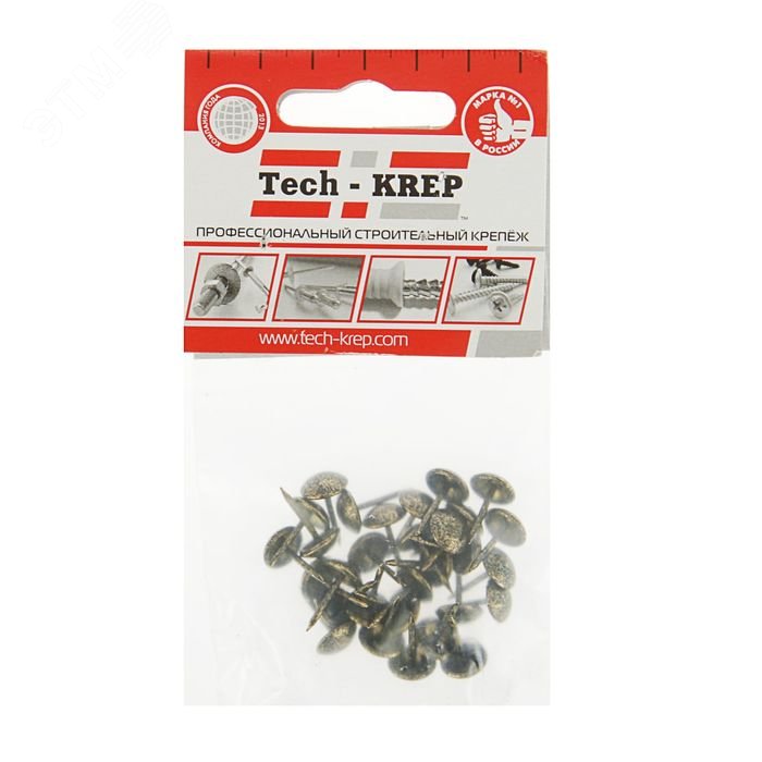Изображение товара Декоративные гвозди сфера 9,5 мм, 16 мм, антик, 30 шт Tech-Krep