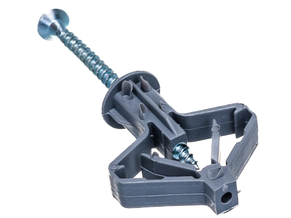 Дюбель для гипсокартона бабочка 10х50 с саморезом 4х60 (4 шт)