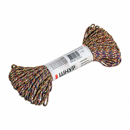 Шнур плетеный ПЭ 3.5 мм. 16-пряд. цветной. 30 м