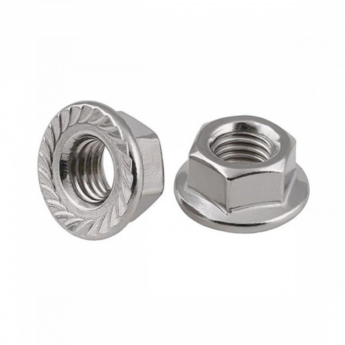 Гайка DIN6923 шестигранная оцинкованная с фланцем  М6 (40 шт)