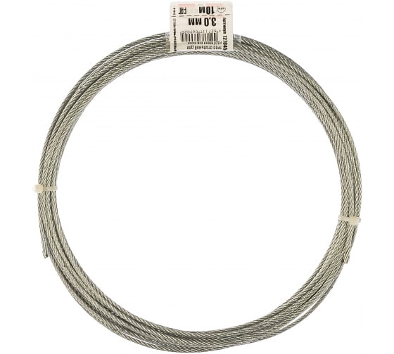 Трос 3,0 мм стальной оцинкованный (10м)