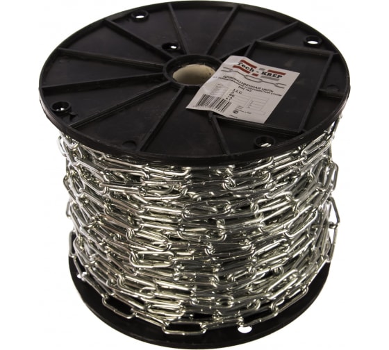 Цепь DIN763 4мм длиннозвенная оцинкованная (38м)