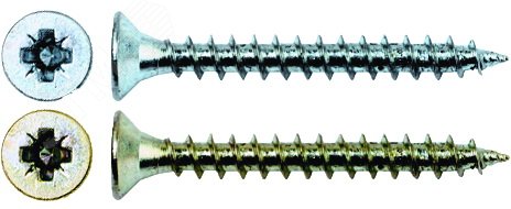 Изображение товара Шуруп универсальный 6х90 потайная головка, остроконечный, желтопассивированный (1100шт) (шт)